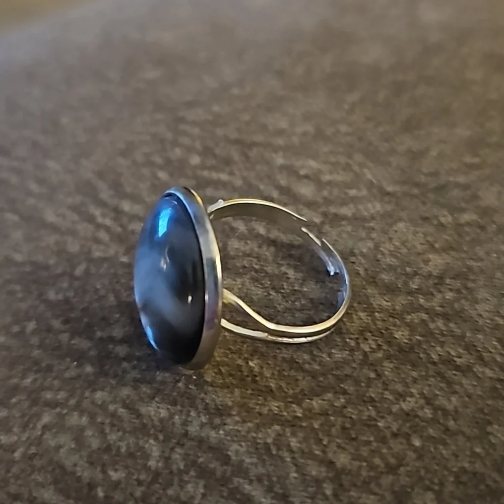 3/$30 Abalone Shell Cabochon Adjustable Ring